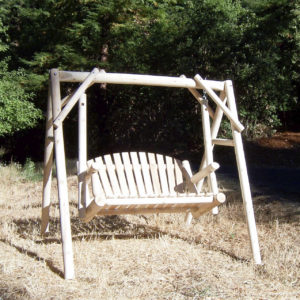 Hanging Bench in Staged Yard