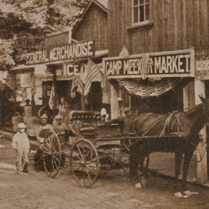 Horse and Buggy in Front of the General Store and Market in Camp Meeker, Circa 1919