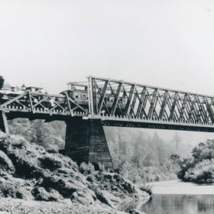 Train Crossing the Hacienda Bridge over the Russian River in Forestville CA