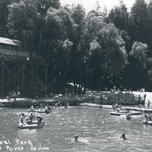 People on Rafts at Mirabel Park Beach in Forestville